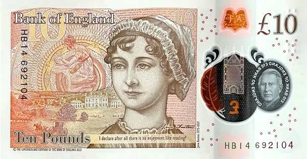 Англия: 10 фунтов 2023 г. (реверс)
