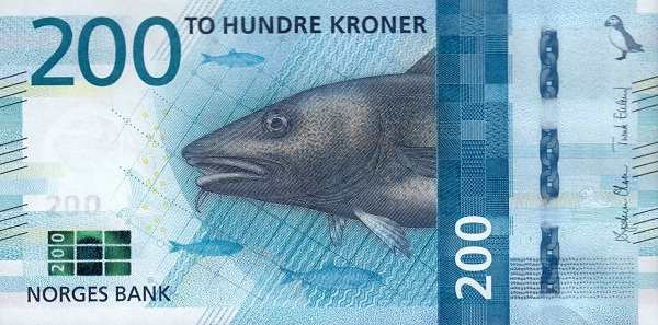 Норвегия: 200 крон 2016 г. (аверс)