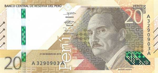 Перу: 20 солей 2019 г. (аверс)