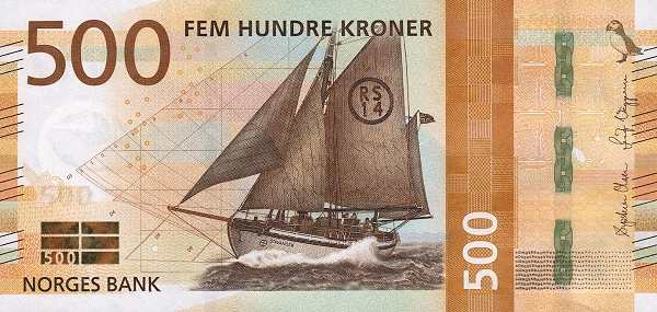 Норвегия: 500 крон 2018 г. (аверс)